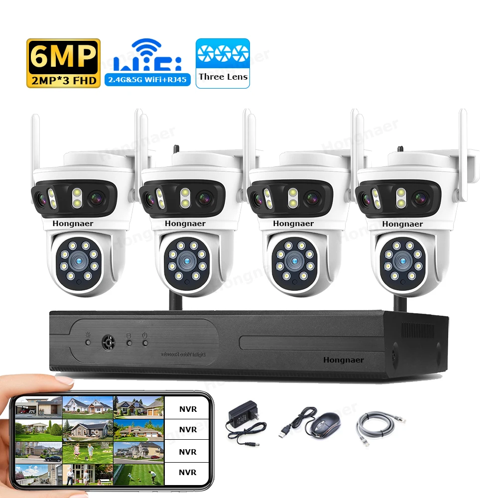 Home Security And Camera System - 2026 홍나르 6MP 4채널 3렌즈 2.4G
