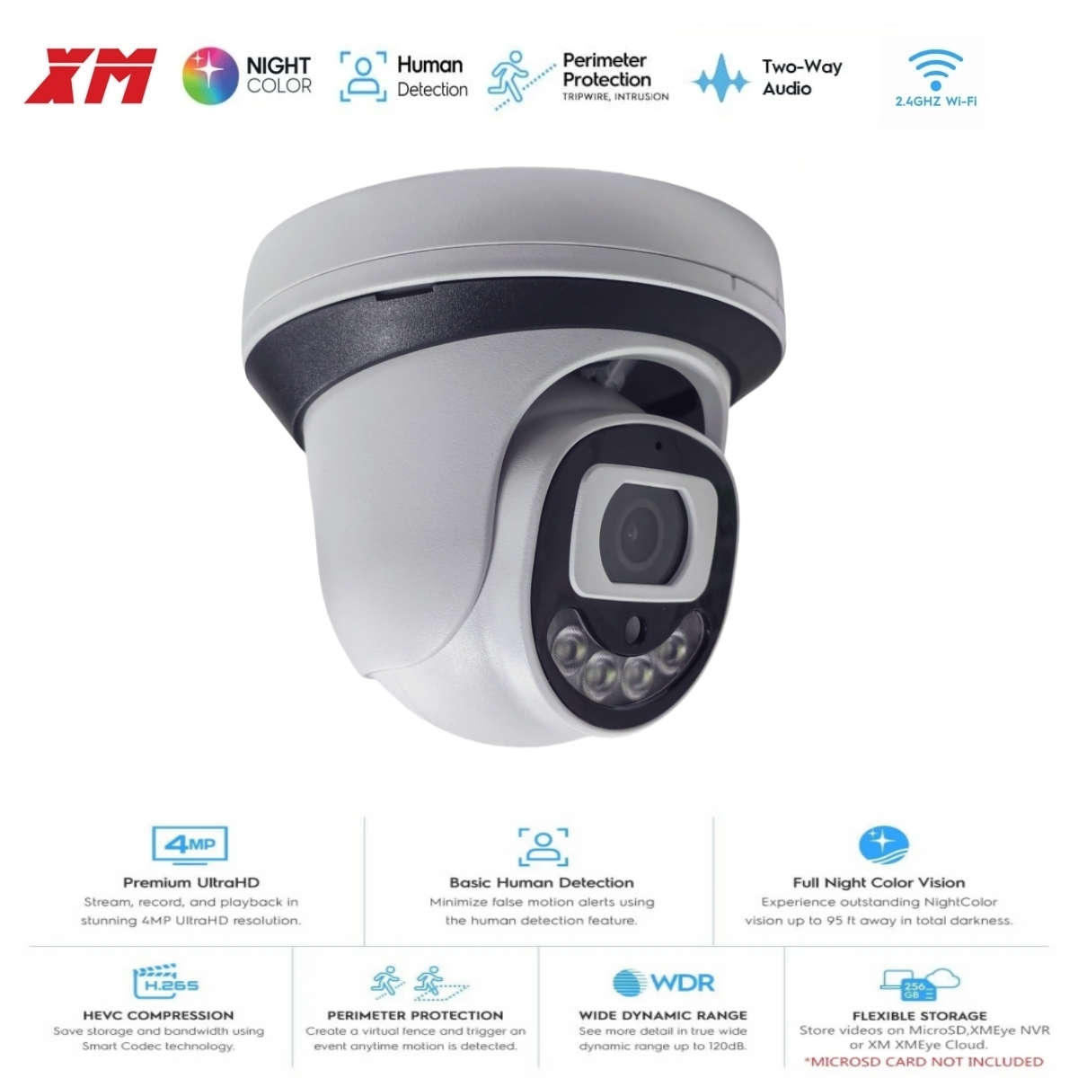 Home Security Video Systems - 4MP WiFi 보안 카메라 실내 돔형