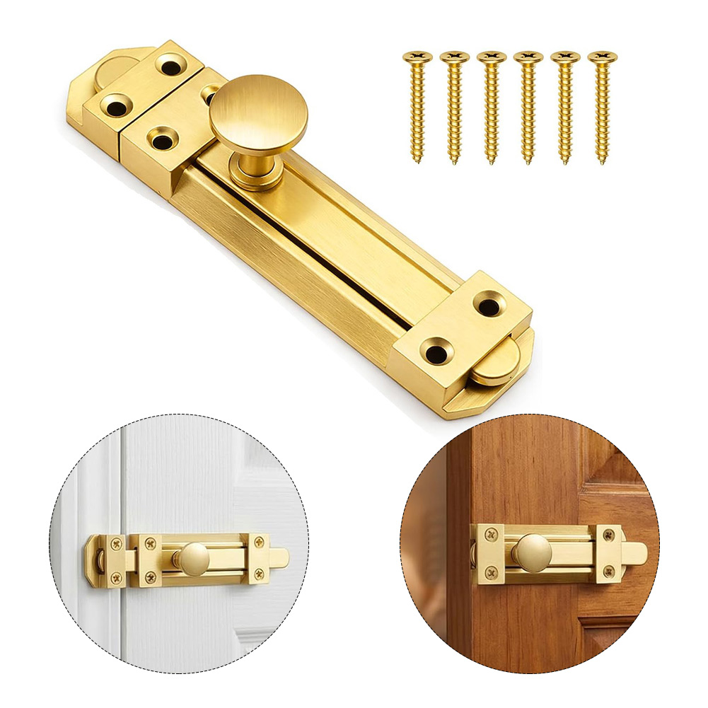 Home Security Locks For Doors - 5인치 황동 슬라이딩 도어 잠금 장치,