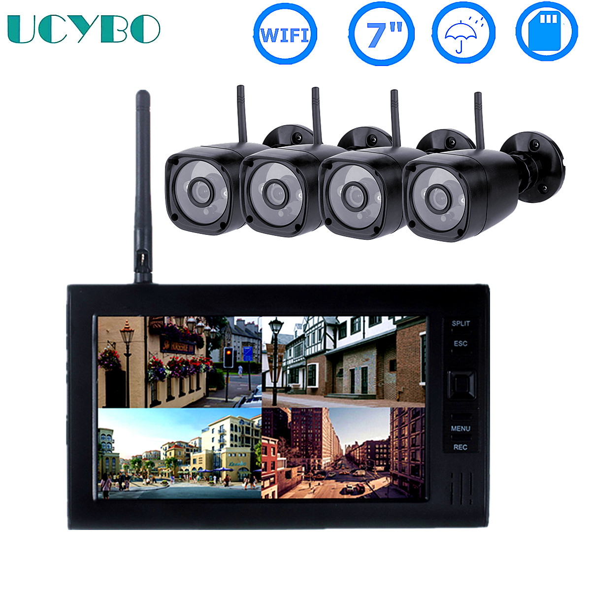 Home Security And Camera System - LCD CCTV 보안 시스템 와이파이 무선