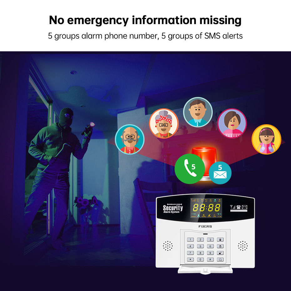 Fuers Tuya 스마트 경보 시스템 키트 WIFI  - Home Security Number 리뷰 및 가격