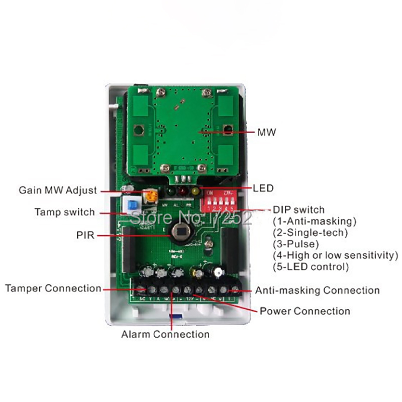1/3개 유선 실내 PIR 마이크로파 동작 감지기 이중 - Pet Immune Pir Sensor 리뷰 및 가격