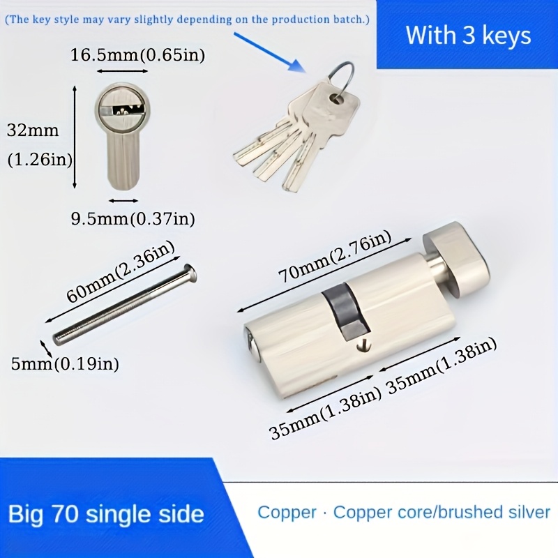1Pc 유럽 표준 60/70/80/90mm 잠금 실린더 - Home Security Locks 리뷰 및 가격