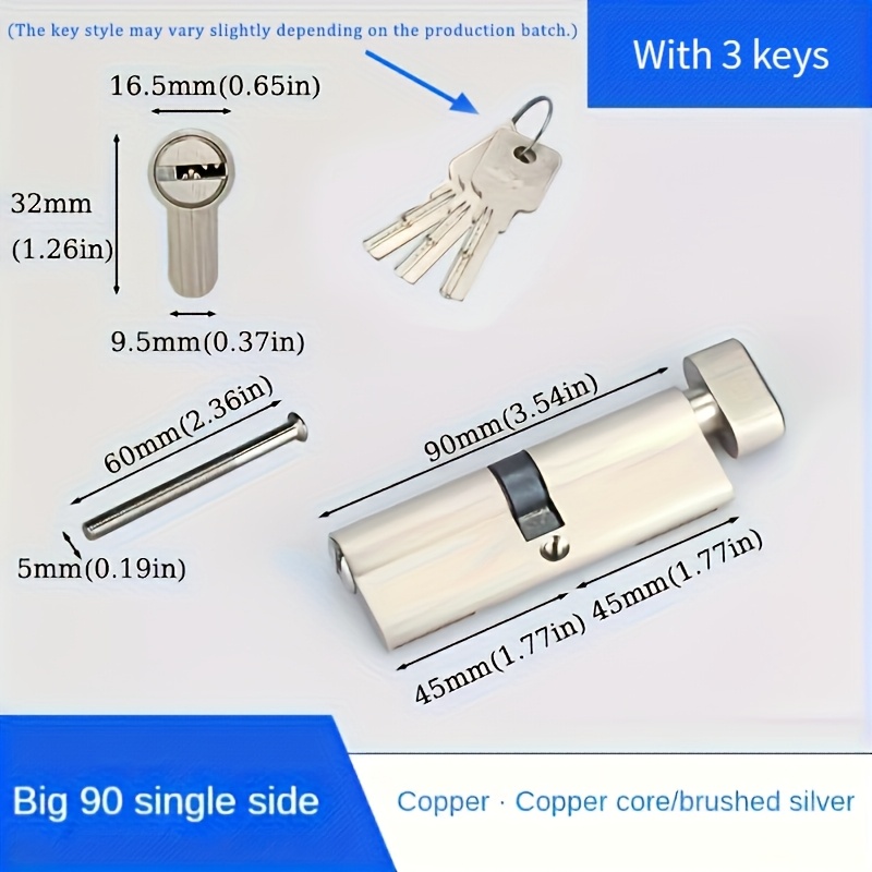 1Pc 유럽 표준 60/70/80/90mm 잠금 실린더 - Home Security Locks 리뷰 및 가격