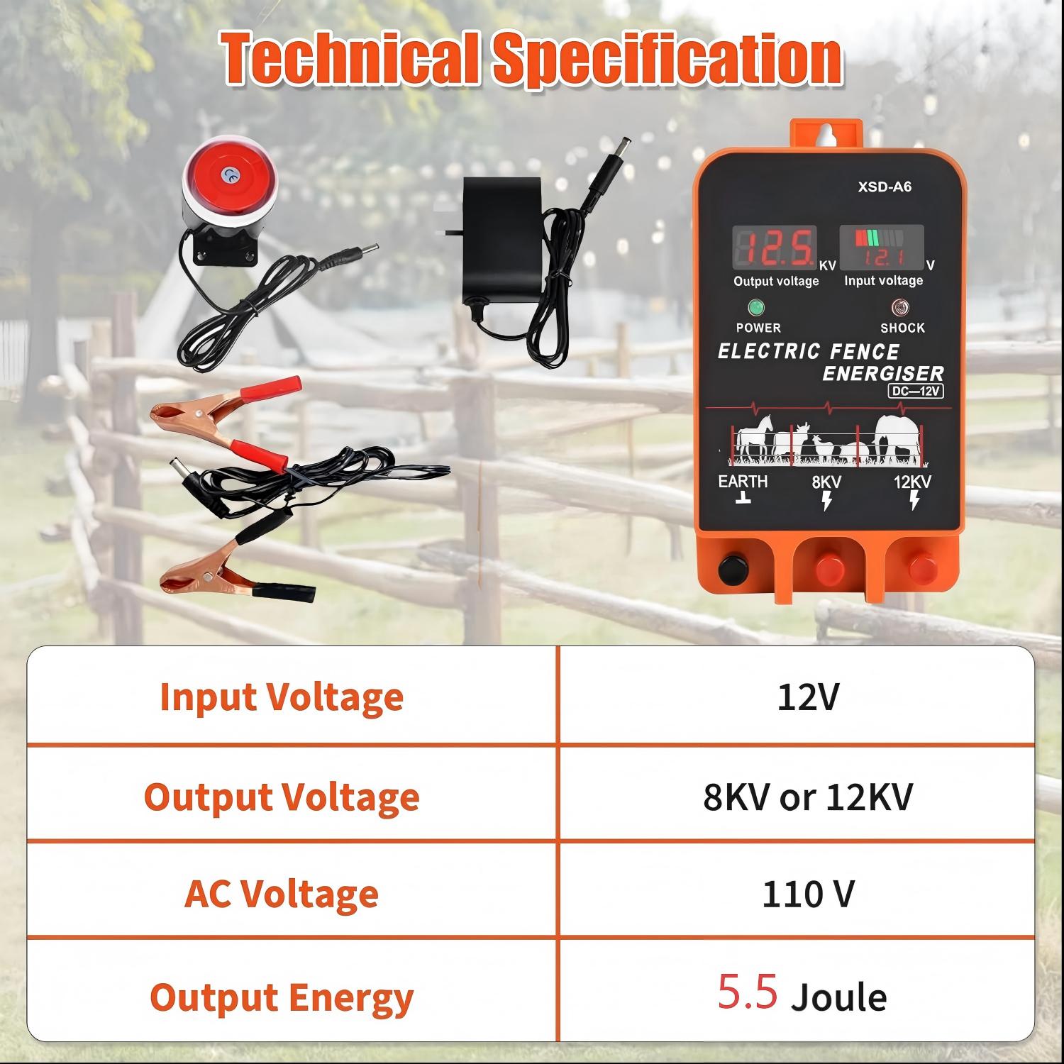 20KM 전기 울타리 에너자이저 5.5줄 LCD 디스플 - Home Security Electric Fence 리뷰 및 가격