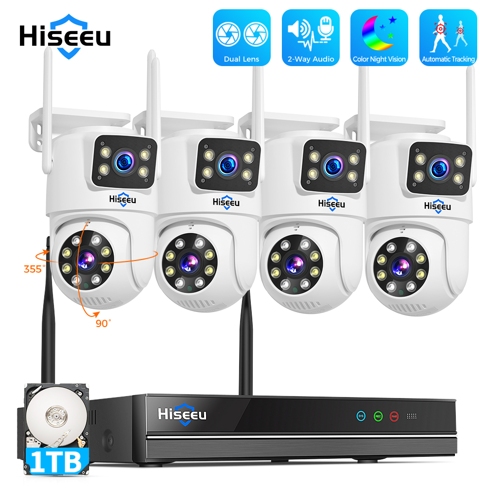하이시루 6MP WiFi 듀얼 렌즈 카메라 보안 시스템 - Home Security Video Systems 리뷰 및 가격