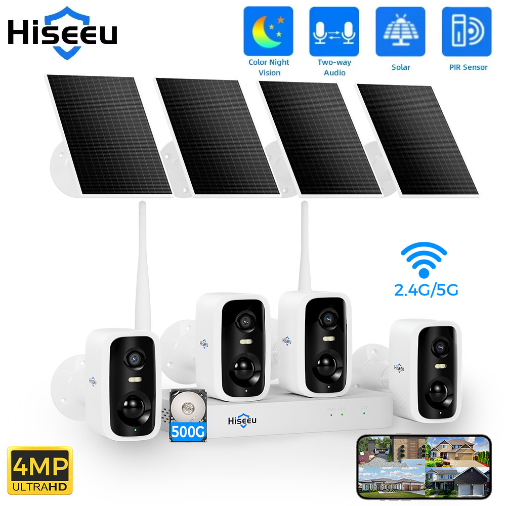 Hiseeu 10채널 NVR 4MP WiFi 태양광 I - Home Security Video Systems 리뷰 및 가격