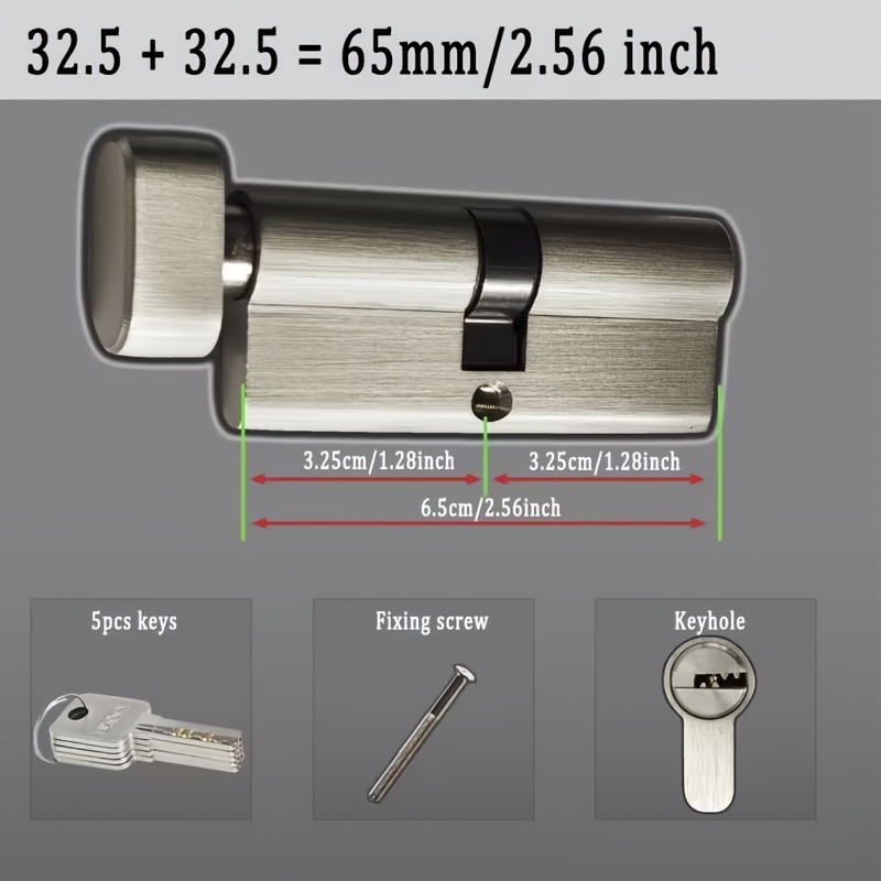 1Pc 유럽 표준형 전체 구리 도난 방지 잠금 실린더, - Home Security Group 리뷰 및 가격